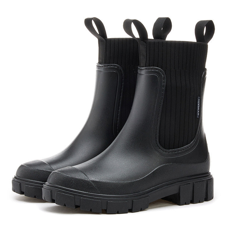 Waterproof Non-Slip Mid-Calf Boots with Chunky Sole