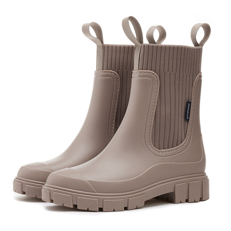 Waterproof Non-Slip Mid-Calf Boots with Chunky Sole