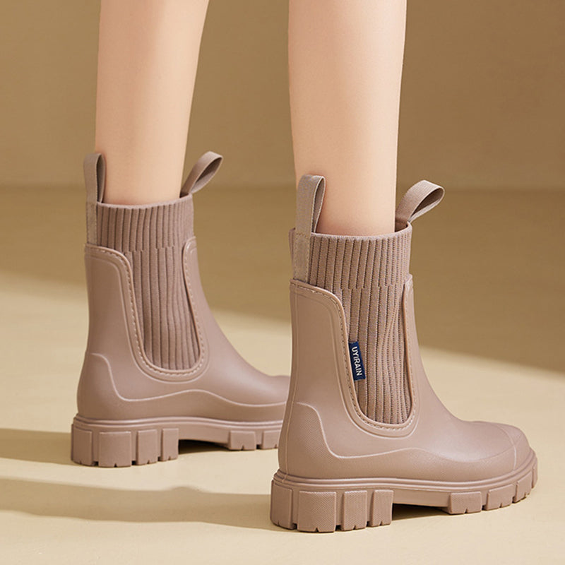 Waterproof Non-Slip Mid-Calf Boots with Chunky Sole