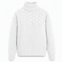 Cable-Knit Turtleneck Sweater