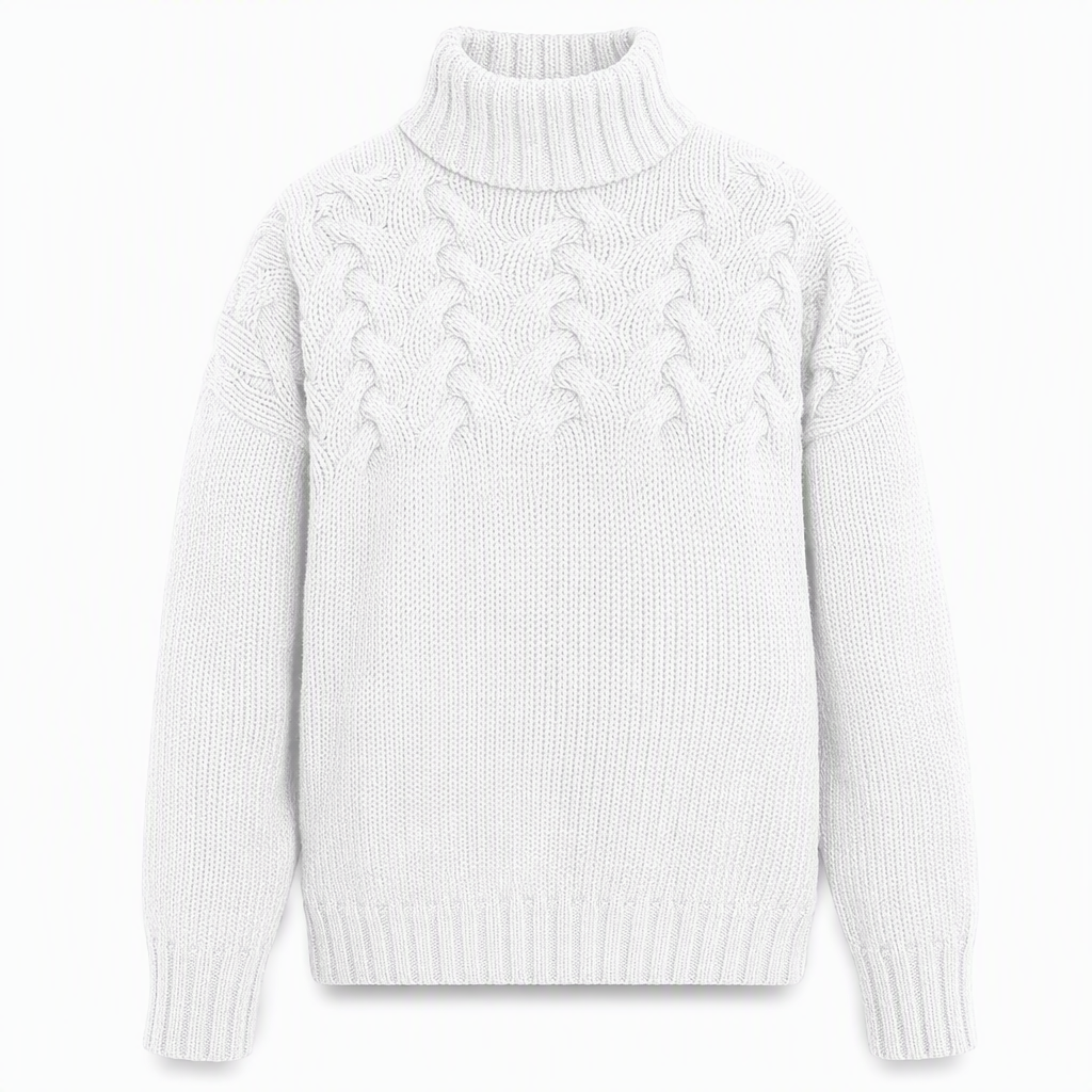 Cable-Knit Turtleneck Sweater