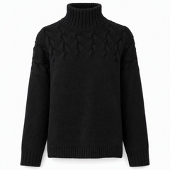 Cable-Knit Turtleneck Sweater