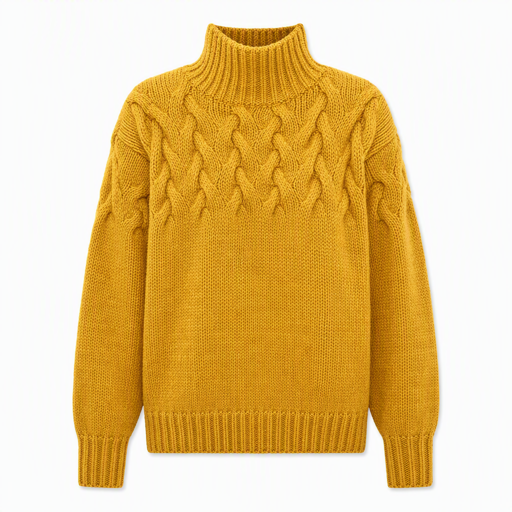 Cable-Knit Turtleneck Sweater