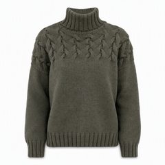 Cable-Knit Turtleneck Sweater