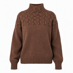 Cable-Knit Turtleneck Sweater