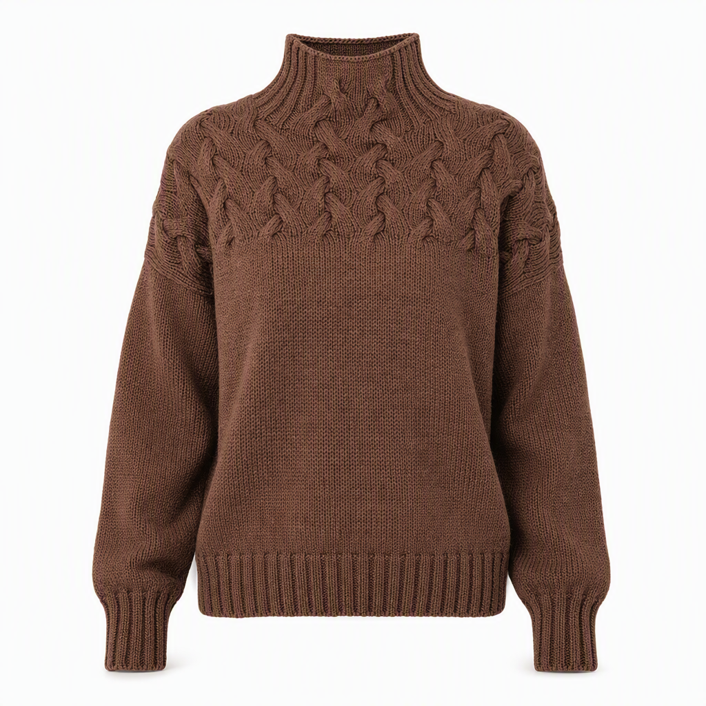 Cable-Knit Turtleneck Sweater