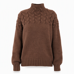 Cable-Knit Turtleneck Sweater