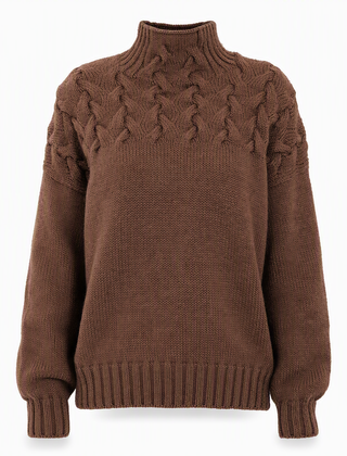 Cable-Knit Turtleneck Sweater