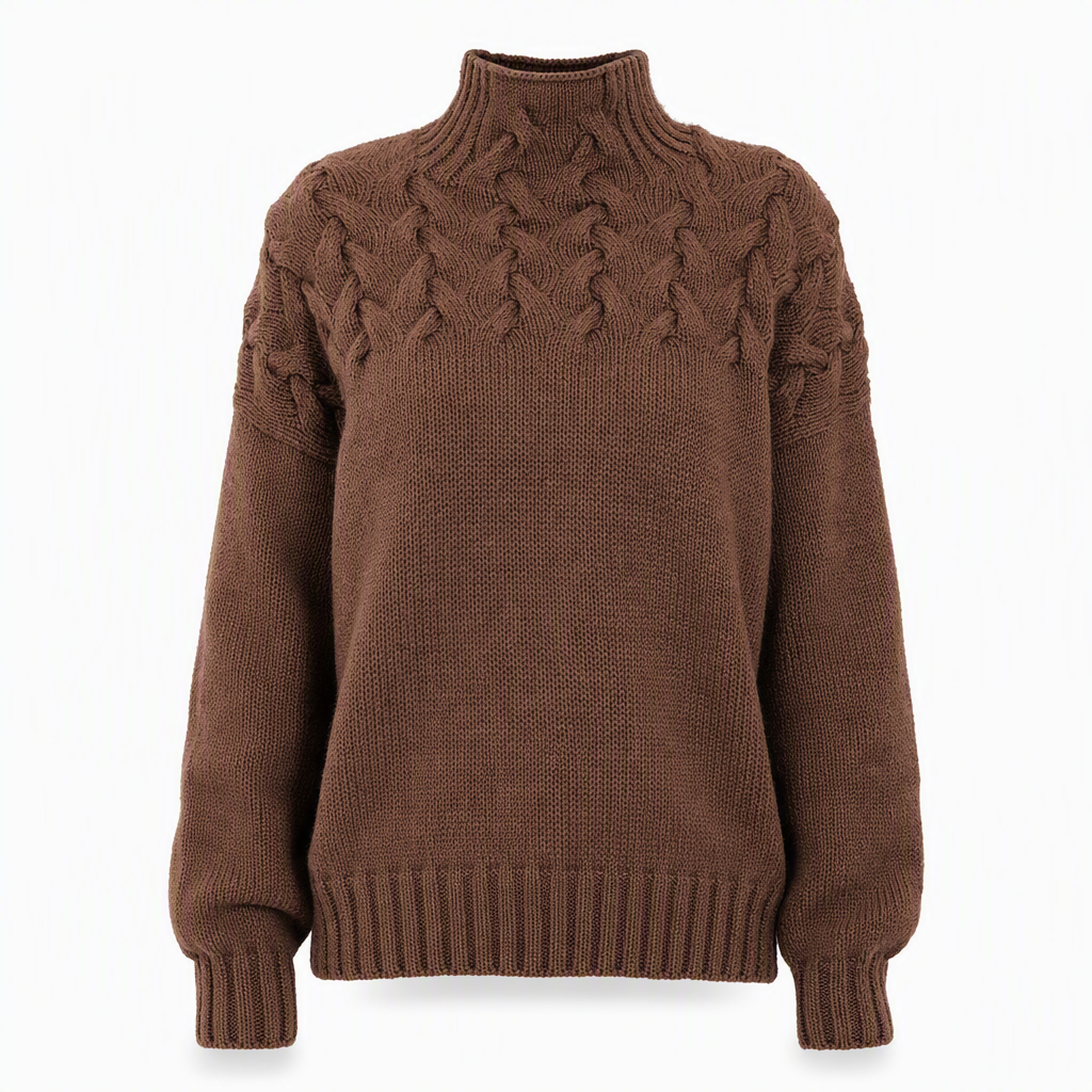 Cable-Knit Turtleneck Sweater