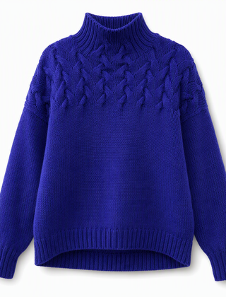 Cable-Knit Turtleneck Sweater