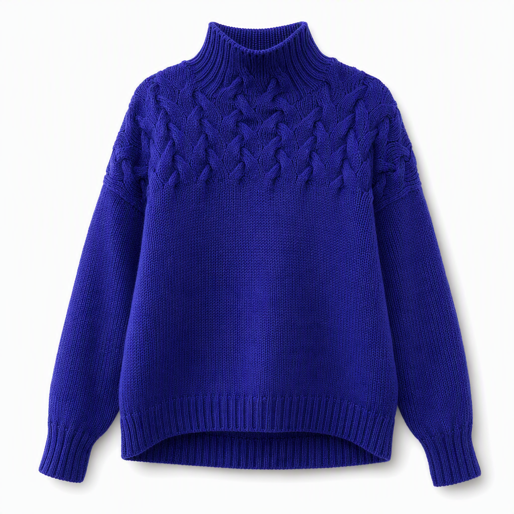Cable-Knit Turtleneck Sweater