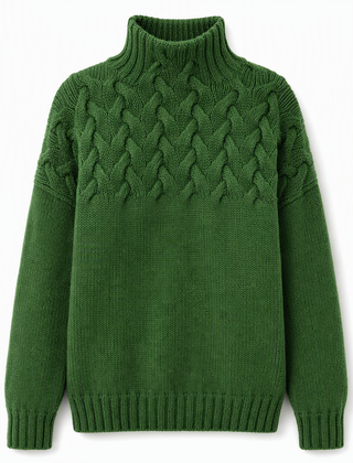 Cable-Knit Turtleneck Sweater
