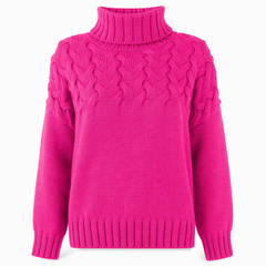 Cable-Knit Turtleneck Sweater