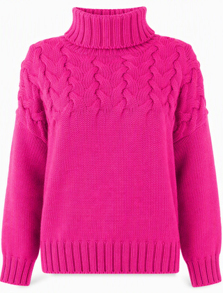 Cable-Knit Turtleneck Sweater