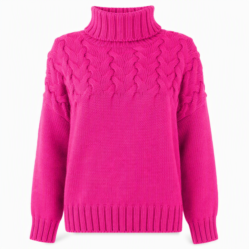 Cable-Knit Turtleneck Sweater