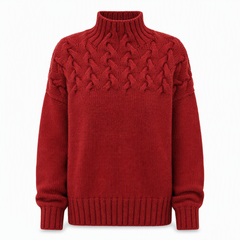 Cable-Knit Turtleneck Sweater