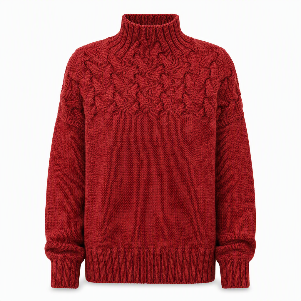 Cable-Knit Turtleneck Sweater