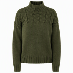 Cable-Knit Turtleneck Sweater