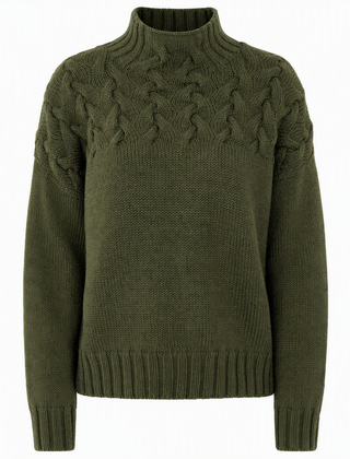 Cable-Knit Turtleneck Sweater