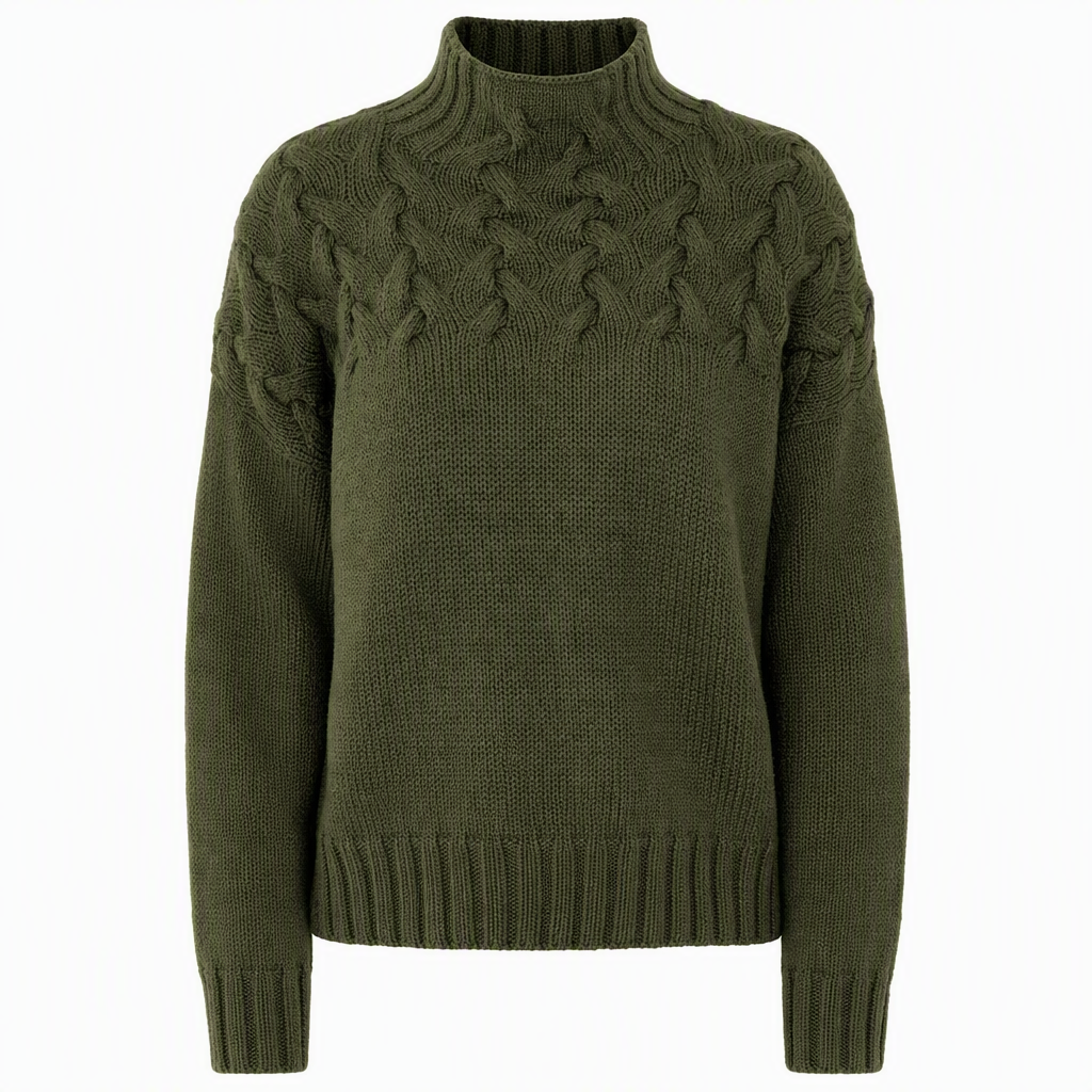 Cable-Knit Turtleneck Sweater