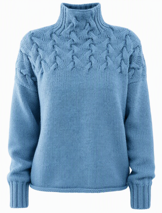 Cable-Knit Turtleneck Sweater