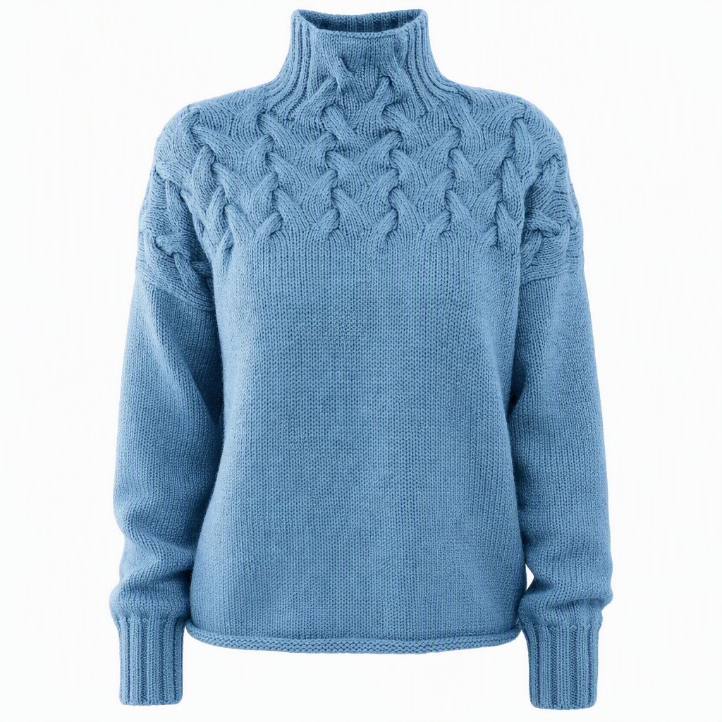Cable-Knit Turtleneck Sweater
