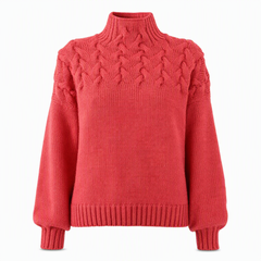Cable-Knit Turtleneck Sweater