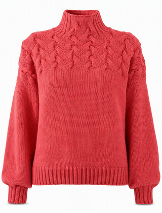 Cable-Knit Turtleneck Sweater