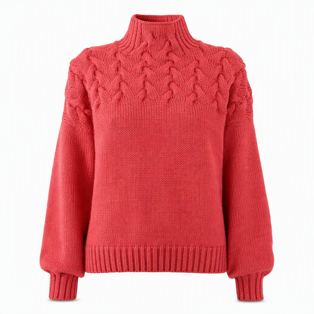 Cable-Knit Turtleneck Sweater