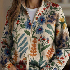 Botanical Garden Floral Zip Cardigan