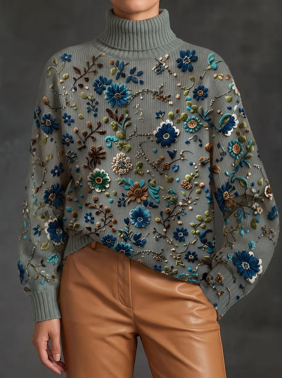 Sage Bloom Turtleneck