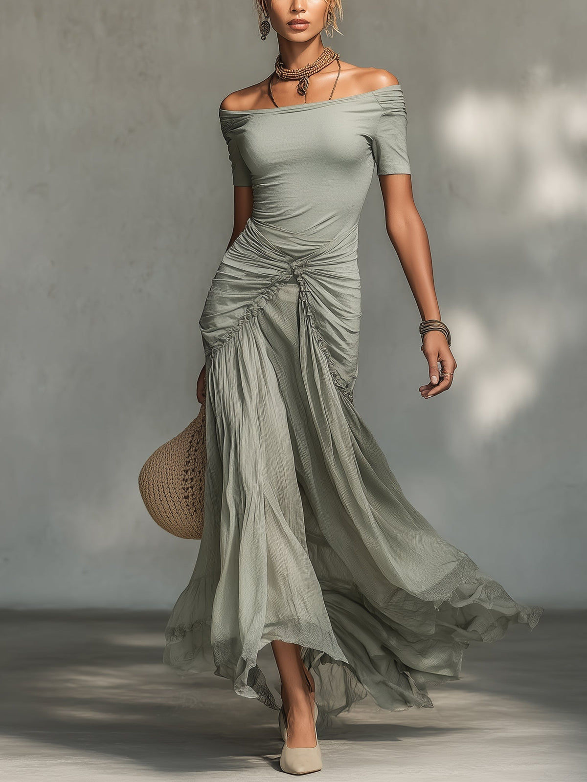Off-Shoulder Maxi Dress