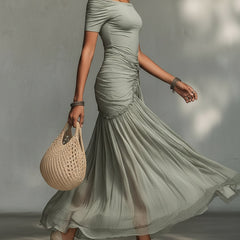 Off-Shoulder Maxi Dress
