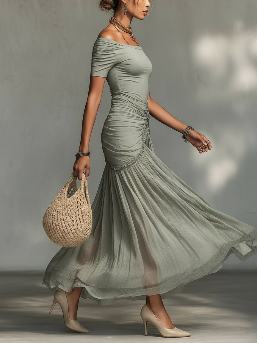 Off-Shoulder Maxi Dress