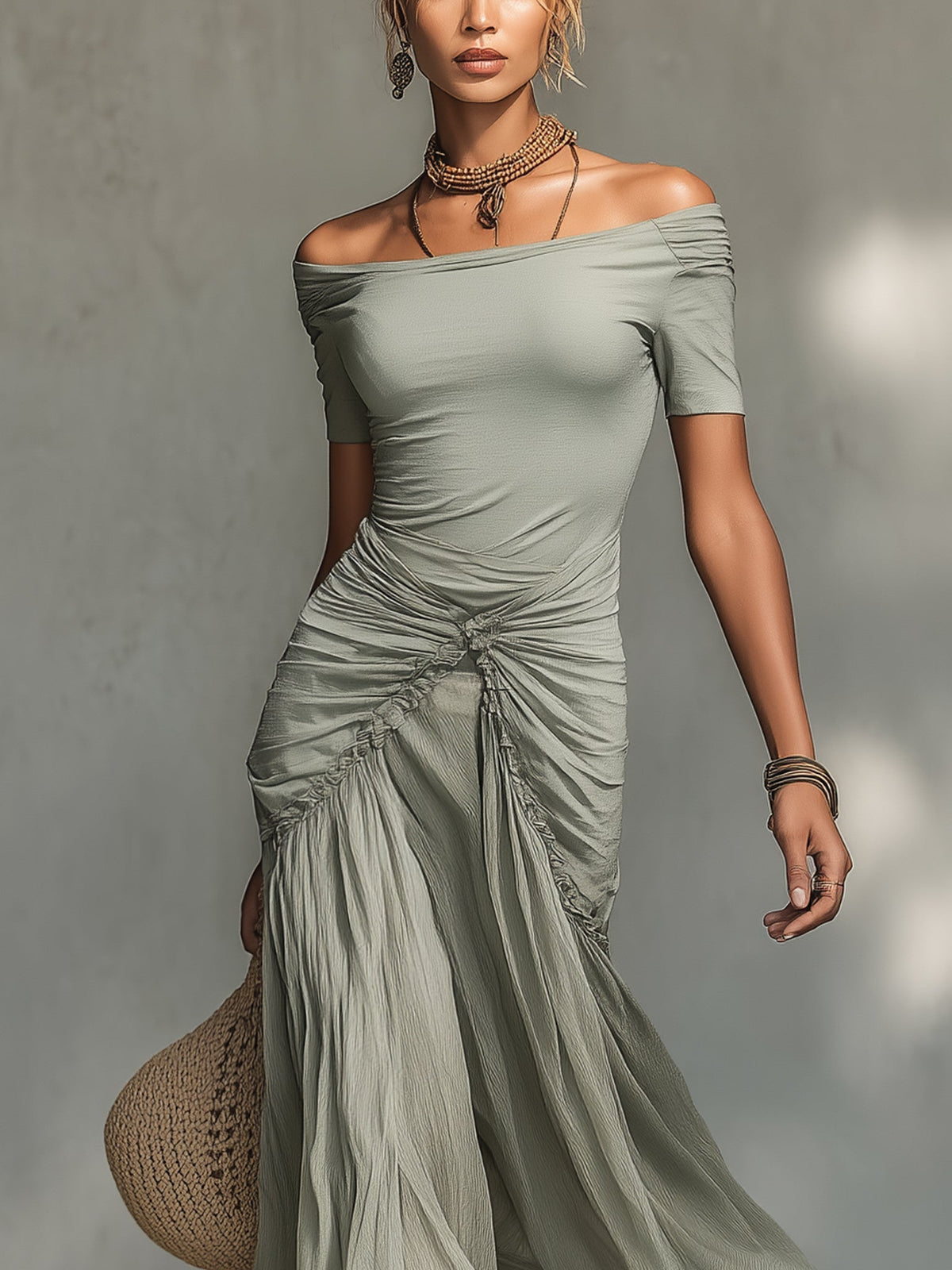 Off-Shoulder Maxi Dress