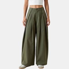 Pleated wide leg trousers