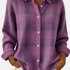 Elegant Plaid Cardigan