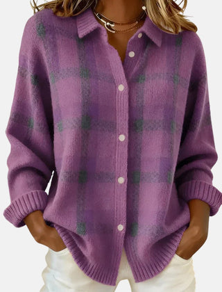 Elegant Plaid Cardigan