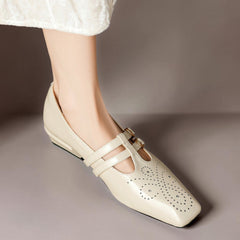 Brogued Dual-Strap Mary Jane Pump
