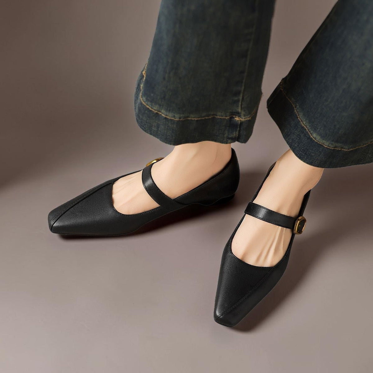 Paneled Mary Jane Heel