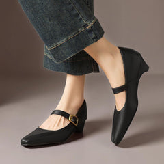 Paneled Mary Jane Heel