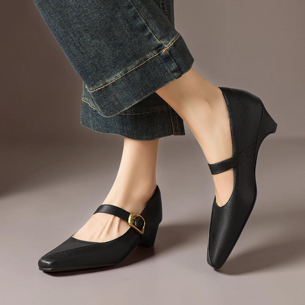 Paneled Mary Jane Heel
