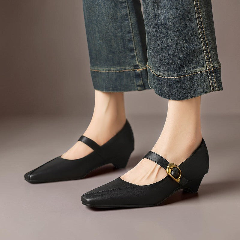 Paneled Mary Jane Heel