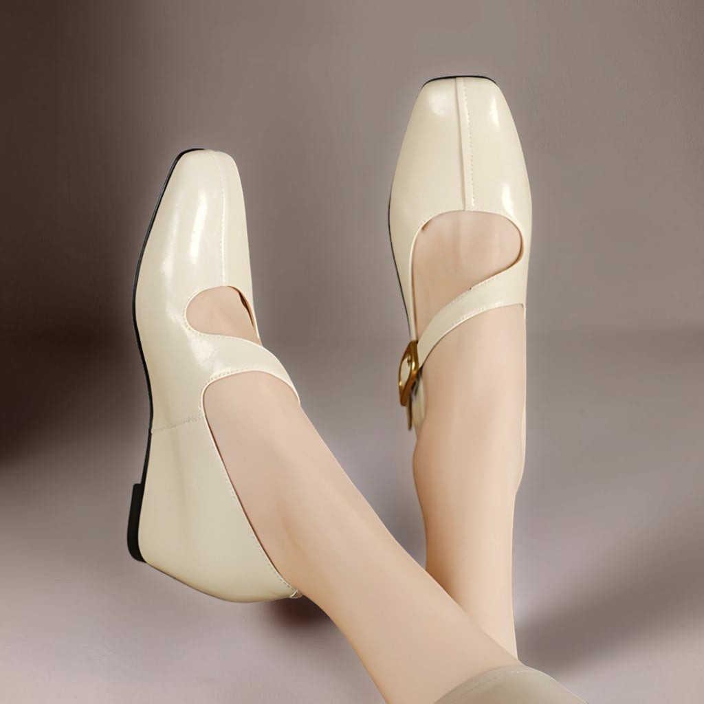 Genuine Leather Mary Jane Heels