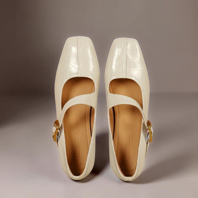 Genuine Leather Mary Jane Heels