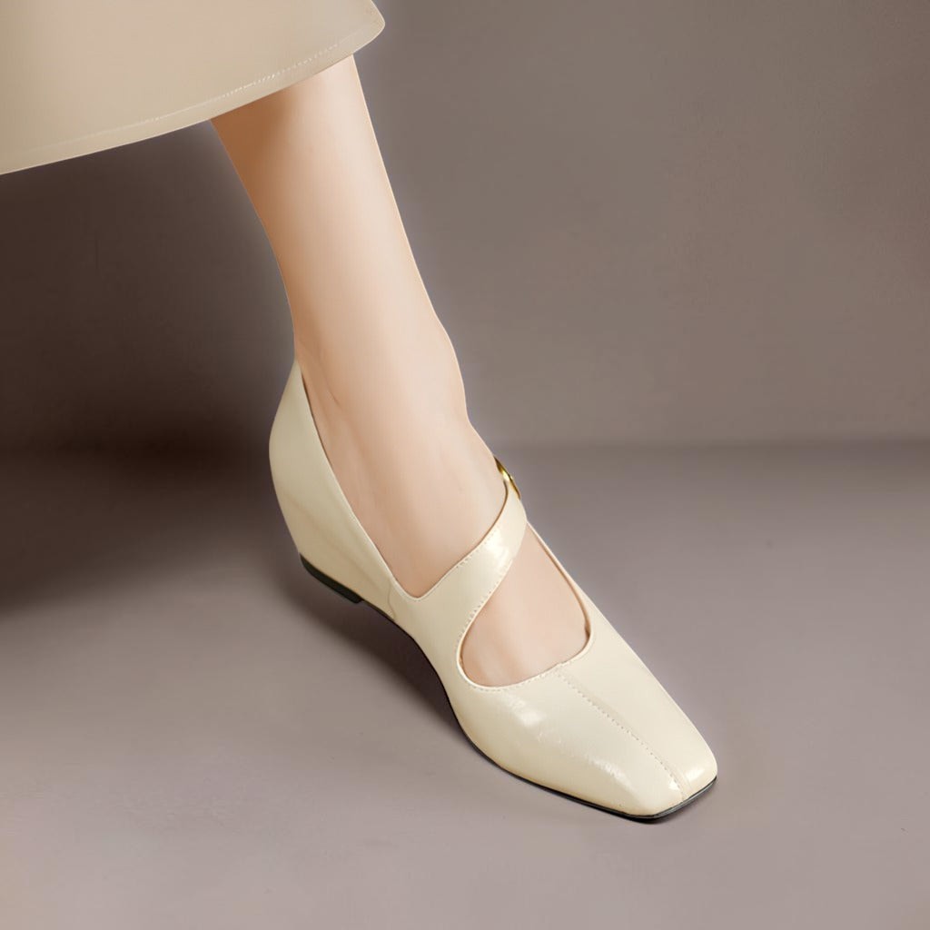 Genuine Leather Mary Jane Heels