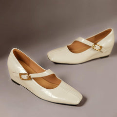 Genuine Leather Mary Jane Heels