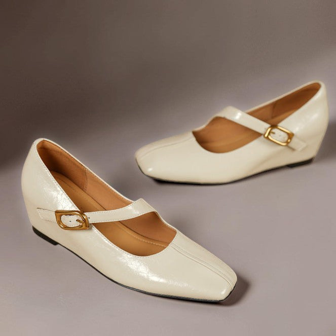 Genuine Leather Mary Jane Heels