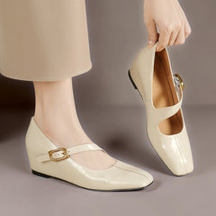 Genuine Leather Mary Jane Heels