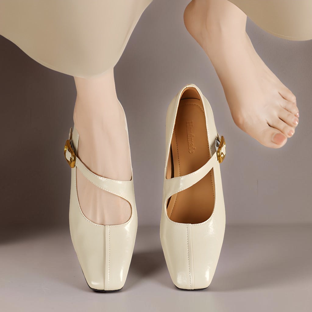 Genuine Leather Mary Jane Heels